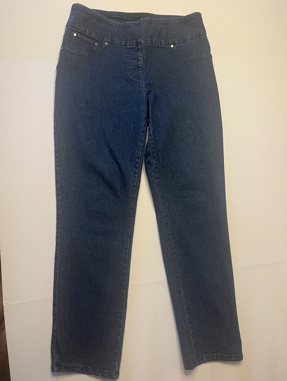 Ruby Rd. Dark Blue Straight Leg Pull-On Jeans